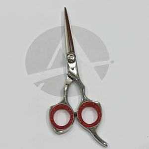 Ciseaux de barbier en acier inoxydable en gros avec repose-doigts en caoutchouc et vis réglable pour la coupe et le coiffage des cheveux - Product Image 1