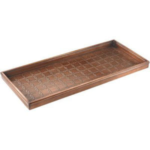 Elegante Bandeja para Zapatos de Metal con Acabado Bronce Aceitado, Diseño de Anillos Entrelazados en Relieve, Organizador de Zapatos de Hierro Galvanizado para Entrada en Oferta - Product Image 4