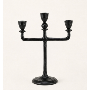 Fine Quality <b>Black</b> Iron <b>Candelabra</b> 3 Arm Candle Holder Handcrafted Cast Aluminum Metal Candlestick for Wedding Table Centerpiece - Product Image 1