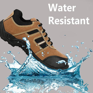 Botas de Trabajo de Cuero Negro para Hombre con Puntera de Acero, Entresuela Compuesta, Forro Transpirable, Suela Amarilla - Zapatos de Seguridad para Uso en Fábrica en Todas las Estaciones - Product Image 2
