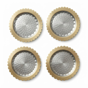 Sous-verres carrés en cuivre martelé faits à la main, lot de 4, sous-verres métalliques pour hôtel, vente en gros, avec logo personnalisé - Product Image 4