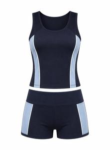 Ensemble de yoga 2 pièces grande taille pour femme : débardeur dos nageur à encolure dégagée et short taille mi-haute, respirant, séchage rapide, en Spandex, pour le sport - Product Image 4