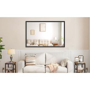 Modern Rectangle Bathroom <b>Mirror</b> 60\"x40\" Oversized <b>Large</b> Wall <b>Mirrors</b> with Black <b>Frame</b> Decorative for Living Room Bedroom - Product Image 2