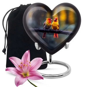 Hermosa montaña oro Árbol de la vida corazón cremación urna para adultos para cenizas humanas gran urna conmemorativa con soporte y bolsa de terciopelo gratis - Product Image 4