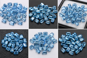 Rudra Jewels Diamant bleu de laboratoire taille émeraude 0,5-1 carat 4x6mm 5x7mm VS1 Coupe excellente HPHT/CVD Bijoux en gros - Product Image 2