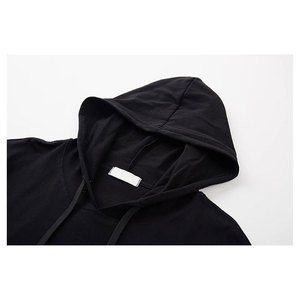 Camiseta con Capucha para Hombre, 190 g/m², 100% Algodón, Estilo Urbano, Corte Largo, Transpirable, Hip Hop, Preencogida, Casual - Product Image 4