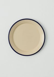 Vaisselle de restaurant en métal émaillé blanc avec bord rouge personnalisable, assiettes de présentation de style élégant de qualité alimentaire, vaisselle de table - Product Image 6