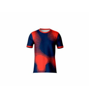 T-shirt à manches courtes en polyester à col rond avec impression intégrale par sublimation pour la production de vêtements personnalisés - Product Image 4