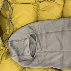 Chaqueta acolchada con capucha para hombre, abrigo de invierno relleno de plumón amarillo mostaza, con cremallera completa, grueso y aislante, ropa exterior informal, corte regular - Product Image 5