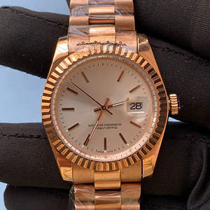 BOJ Plain R.O.L.E.X.25 41MM Top Seller Rose Gold Tone Stainless Steel Mechanical Automatic Japanese Analog Wrist <b>Watch</b> Low Price - Product Image 1