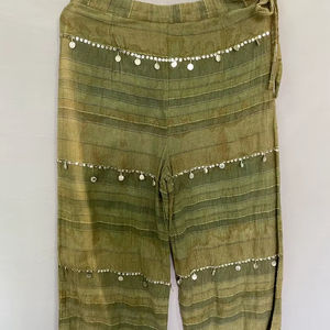 กางเกงขายาวระดับข้อเท้าสำหรับฤดูใบไม้ผลิและฤดูร้อน กางเกงทรงหลวมเอวสูงมีกระเป๋า กางเกงสำหรับฤดูใบไม้ผลิและฤดูร้อน ใส่สบายๆ อยู่บ้านได้ - Product Image 1