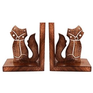 Porte-livres en bois sculpté à la main en forme d'éléphant, support décoratif pour livres, en bois massif, pour la maison, le bureau, la bibliothèque, la décoration d'étagères - Product Image 3