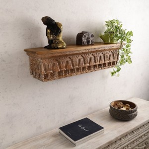 Estante Flotante de Pared de Madera de Sheesham Hecho a Mano - Decoración Rústica al por Mayor - Product Image 1