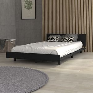 Struttura Letto Singolo in Legno Wengue Nero Nimmo - Product Image 1