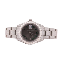 Montre Fashion à Quartz avec Cadran Givré, Bracelet en Alliage et Acier Inoxydable 20mm-46mm, Chiffres Arabes, Affichage Analogique Double, Bouton Poussoir Écologique