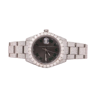 Reloj de Cuarzo con Cristales, Correa de Acero Inoxidable, Esfera con Números Arábigos, Pantalla Analógica, Cristal de Zafiro, Cierre Oculto con Botón - Product Image 1