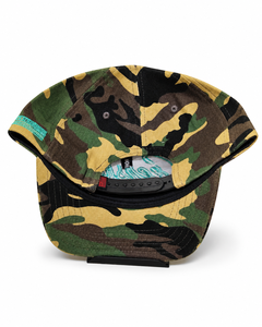 Casquette Snapback 6 Panneaux Camouflage Brut avec Broderie Turquoise Unisexe Style Urbain - Product Image 5
