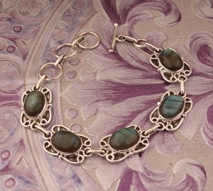 Bracelet en labradorite fait main, argent sterling 925, pierre précieuse naturelle bleu-vert, bracelet pour femme, bijoux tendance, cadeau - Product Image 4
