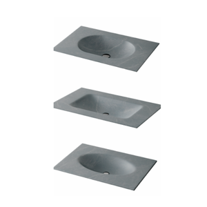 Vasque de salle de bain rectangulaire en marbre à poser sur comptoir, avec meuble en bois au design moderne, finition plaquée or et égouttoir - Product Image 3