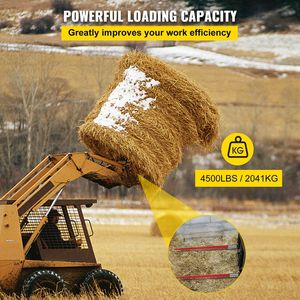 Forca per balle di fieno da 49 pollici con attacco rapido, capacità 4500 libbre, con forche per balle rivestite in rosso da 1 3/4 pollici di larghezza, per macchine agricole - Product Image 4
