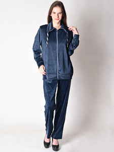 Survêtement décontracté vintage en velours uni pour femme, avec sweat à capuche zippé et taille élastique – Nouvelle collection hiver très tendance - Product Image 6