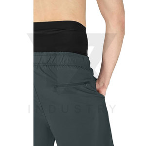 Customized Men's Awrah Shorts Muslim Mid-Knee Solid <b>Canvas</b> Quick Dry Drawstring Closure High Street Style Activewear Plain Dyed - Product Image 4