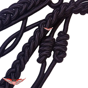 <b>Black</b> Aiguillette Shoulder Twisted Aiguillette with Metallic Silver Tip - Product Image 4