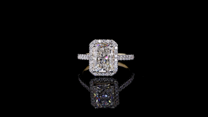 Anillo de Compromiso con Diamante Cultivado en Laboratorio, Corte Radiante, Oro Sólido de 18K, Rodio, Certificado IGI, Claridad Premium, para Aniversario de Bodas - Product Image 3