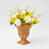 Vase Urne Élégant en Rotin Tressé avec Socle, Pot de Fleurs Gobelet, Luxe Durable, Centre de Table pour Mariage d'Automne