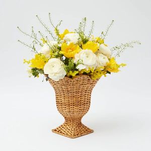 Vase Urne Élégant en Rotin Tressé avec Socle, Pot de Fleurs Gobelet, Luxe Durable, Centre de Table pour Mariage d'Automne - Product Image 2