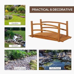 Puentes de Madera Curvos de 4.7 Pies para Estanques Decorativos, Paisajismo y Terrazas - Product Image 5