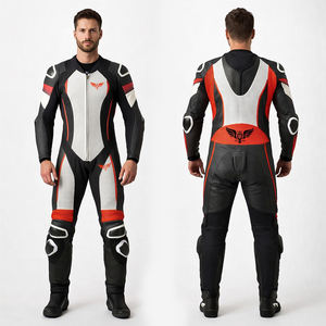 Traje de Cuero Personalizado para Motociclismo de Carreras, Traje de Motociclista de Una Pieza con Protección CE, Equipo de Protección para Motociclistas, Traje de Carreras en Pista - Product Image 2