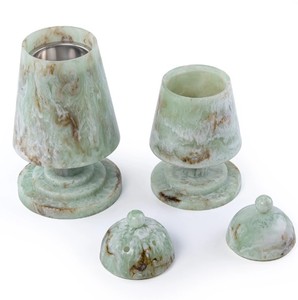 Luxury Green Marble Resin <b>Bakhoor</b> Burner Mabkhara Arabic <b>Oud</b> Incense Aromatic 100% Natural Home Fragrance Decor - Product Image 2