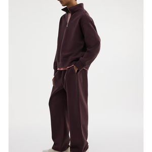 เสื้อสเวตเชิ้ตผู้ชายผ้าฝ้ายคอซิป ¼ ซิป แบบสวม ครึ่งซิป  ถักแบบเป็นมิตรต่อสิ่งแวดล้อม  โปโลแบบวินเทจ สไตล์สตรีท  ปรับแต่งผ้าได้ - Product Image 2