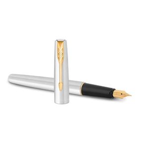 Pluma Estilográfica Parker Frontier de Acero Inoxidable con Detalles en Oro, Regalo Corporativo para Uso Profesional, Modelo P39, Hecho en Delhi - Product Image 3