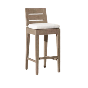 Luxury Outdoor Bar <b>Stool</b> Solid Teak Comfortable Cushion Seat Elegant Slat Back Eco-Friendly Premium Patio Garden Furniture - Product Image 5