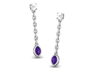 925 Sterling <b>Silver</b> Necklace <b>Earring</b> Sets Fashionable Jewelry Purple Stone Cubic Zirconia Jewelry Party Handmade Bulk - Product Image 1