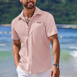 T-shirt à col campagne léger et respirant pour homme, vêtements décontractés pour usage extérieur, chemises à col campagne - Product Image 3