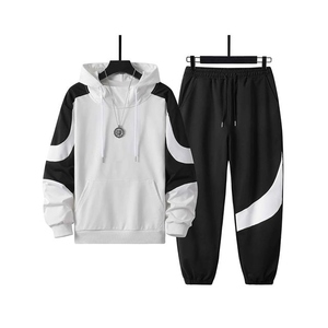 Survêtement d'été pour homme avec capuche, taille élastique, poches latérales, style décontracté, 100% coton molletonné, tissu respirant - Product Image 2
