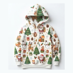 Winter 2026 Women's Christmas Graphic Hoodie Lightweight Long Sleeve Hooded Sweatshirt Western Outfit 100% Polyester Breathable - Product Image 6