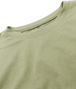 Men's <b>Olive</b> <b>Green</b> Short Sleeve O-Neck <b>T</b>-<b>Shirt</b> 100% Cotton Jersey Regular Fit Casual Solid Color Knitted Plain Dyed - Product Image 4