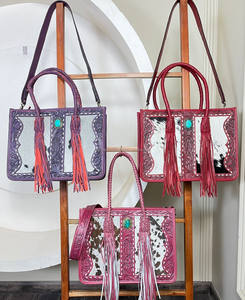 Bolso Tote de Cuero Vacuno Grabado a Mano para Mujer, Nueva Tendencia 2026, con Compartimento Oculto para Portación, Gran Capacidad, Bandolera y Bolso de Hombro - Product Image 5