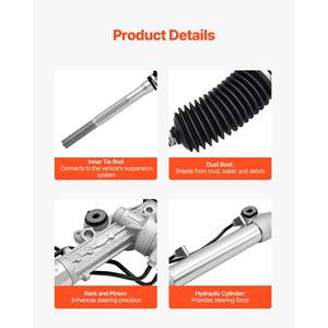 Crémaillère de direction assistée hydraulique compatible avec Lexus GX470 V8 4.7L 2003-2009 pour modèle V6 4.0L, numéro de modèle D0100X3WHFP - Product Image 5