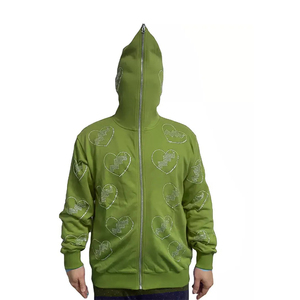 Wholesale Digital Printing New Arrival Full Face Hoodie Heavyweight Print Oversized Plain Full <b>Zip</b> <b>up</b> Thermal Hoodie - Product Image 4