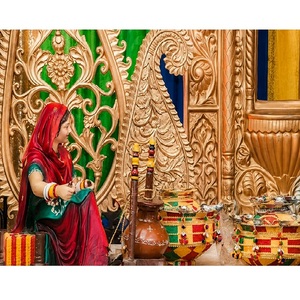 รูปปั้นมาดานีวัฒนธรรมปัญจาบสำหรับขาย ของตกแต่งแบบดั้งเดิมของราชสถาน รูปปั้นสำหรับตกแต่งเวที ซื้อรูปปั้นธีมหมู่บ้านปัญจาบ - Product Image 1