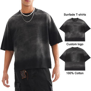 เสื้อยืดคอตตอนย้อมสีเอซิดคุณภาพสูงสั่งทำขายส่ง เสื้อยืดแขนสั้นคอกลมสำหรับผู้ชาย เสื้อยืดสำหรับวิ่งออกกำลังกายฤดูร้อน เสื้อยืดย้อมสีเอซิดสำหรับผู้ชาย - Product Image 4