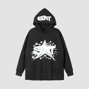 Sweat à capuche zippé marron pour homme, unisexe, en coton tricoté, décontracté, automne, logo imprimé sur le devant, coupe classique - Product Image 3