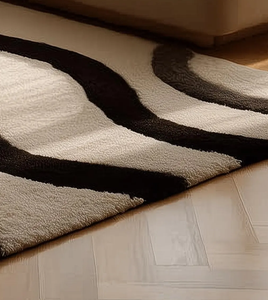 Alfombra hecha a mano con diseño moderno en blanco y negro, de alta calidad, ecológica, para sala de estar, habitaciones infantiles, hoteles y oficinas. - Product Image 5