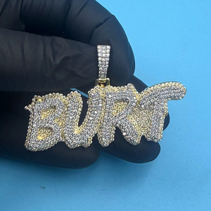 Nuevo Colgante con Nombre Estilo Vintage, Chapado en Oro sobre Plata de Ley 925, con Incrustaciones de Diamantes Moissanite, Estilo Hip Hop, Regalo de Boda - Product Image 1