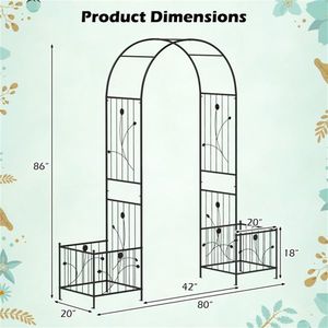 Treillis multifonctionnel d'extérieur pour plantes grimpantes 80"x20"x86" Jardinières pour fleurs/légumes Pergola, Gazebo et Pavillon - Product Image 6
